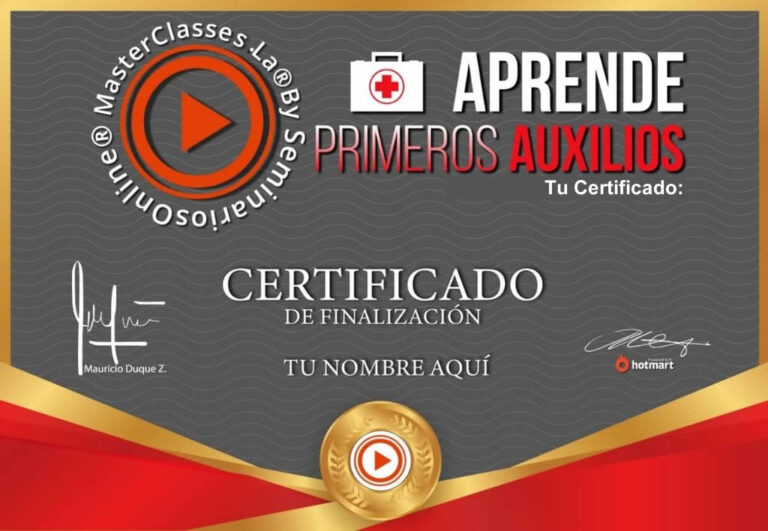 Certificado de primeros auxilios